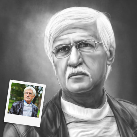Portrait eines Verstorbenen im Kohle Stil