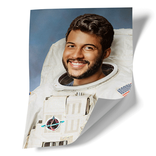 Ein Poste von mir als Astronaut
