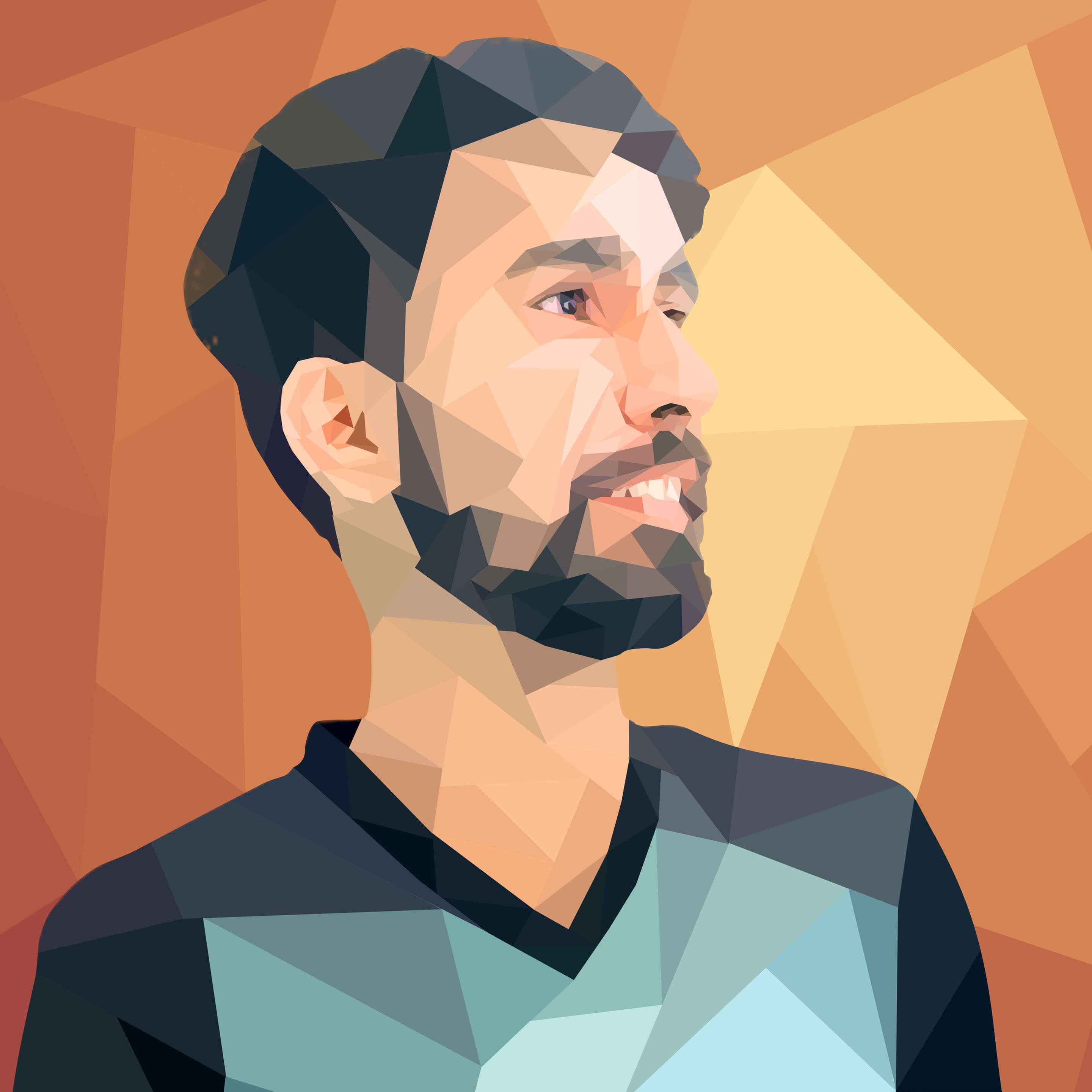 Low Poly Kunst auf einem Poster